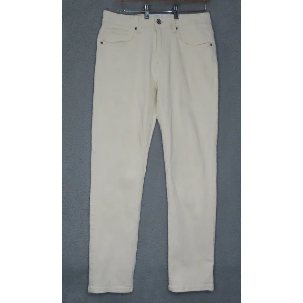 Paper Denim & Cloth Mens 30x30 Vintage Taper Jeans Ivory Straight NEW‎ READ